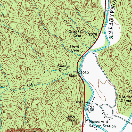 Topographic Map of Enloe African Cemetery, NC