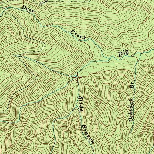 Topographic Map of Slide Branch, NC
