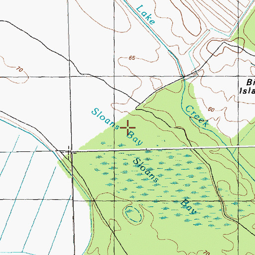 Topographic Map of Sloans Bay, NC