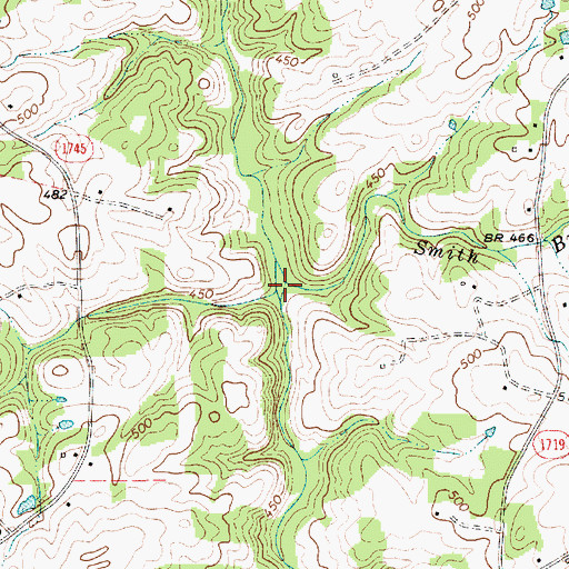 Topographic Map of Smith Branch, NC