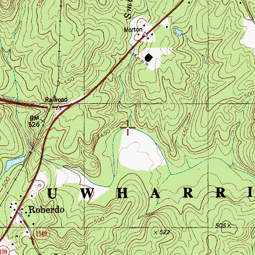 Topographic Map of Smith Branch, NC