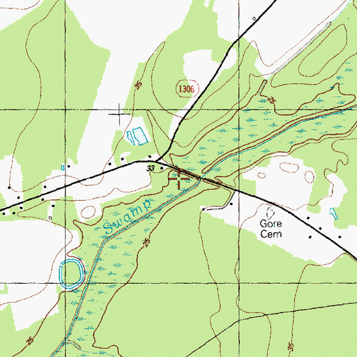Topographic Map of Smith Bridges, NC