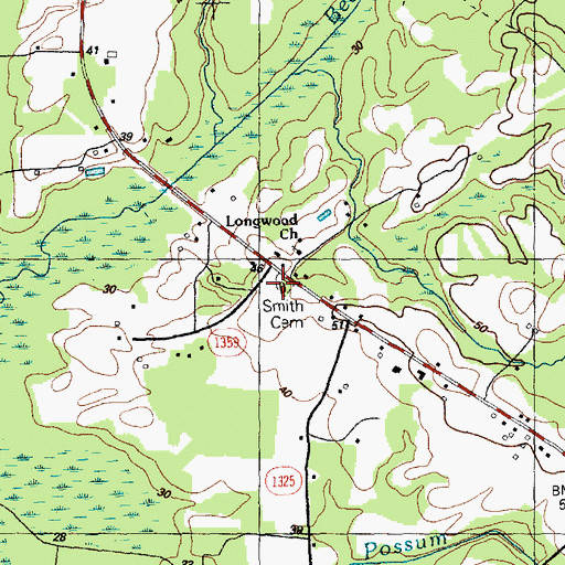 Topographic Map of Smith Cemetery, NC