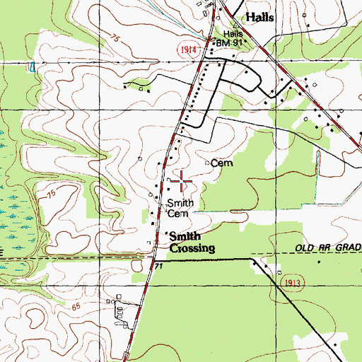Topographic Map of Smith Cemetery, NC