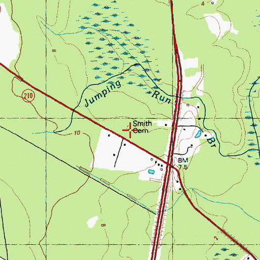 Topographic Map of Smith Cemetery, NC