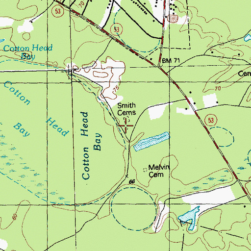 Topographic Map of Smith Cemeteries, NC