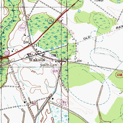 Topographic Map of Smith Cemetery, NC