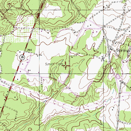 Topographic Map of Smith Cemetery, NC