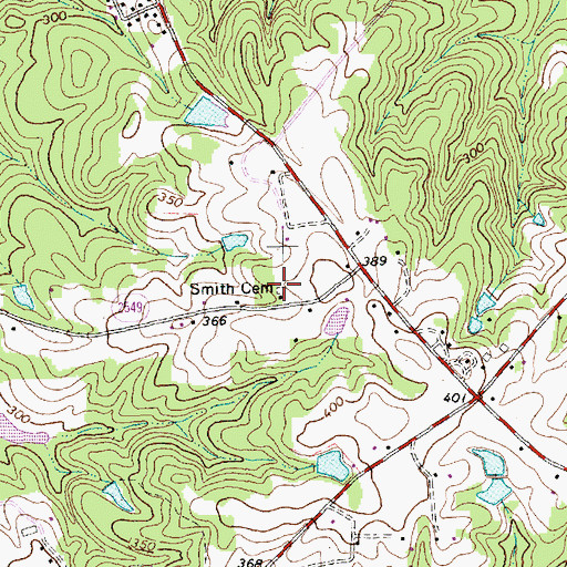 Topographic Map of Smith Cemetery, NC