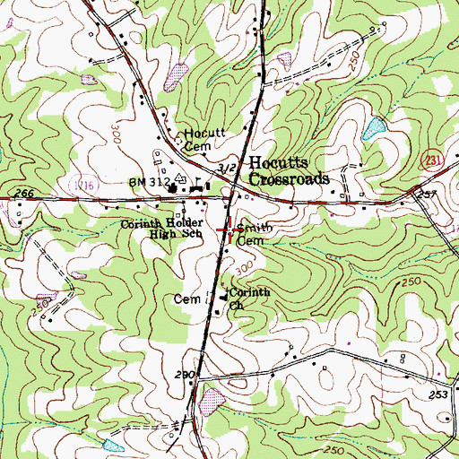 Topographic Map of Smith Cemetery, NC
