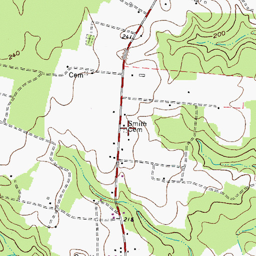 Topographic Map of Smith Cemetery, NC