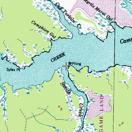 Topographic Map of Smith Creek, NC