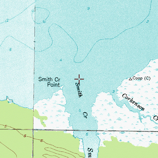 Topographic Map of Smith Creek, NC