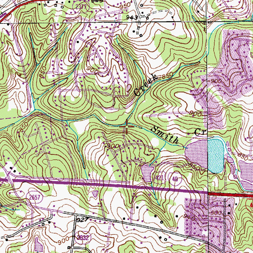 Topographic Map of Smith Creek, NC