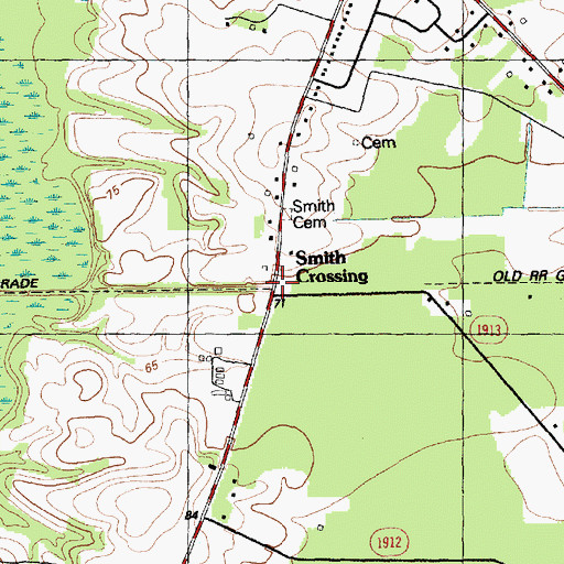 Topographic Map of Smith Crossing, NC