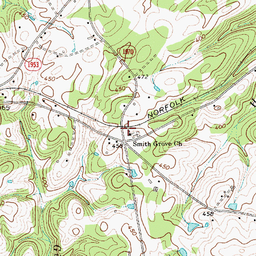Topographic Map of Smith Grove Church, NC