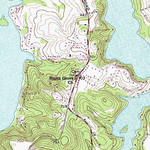 Topographic Map of Smith Grove Church, NC