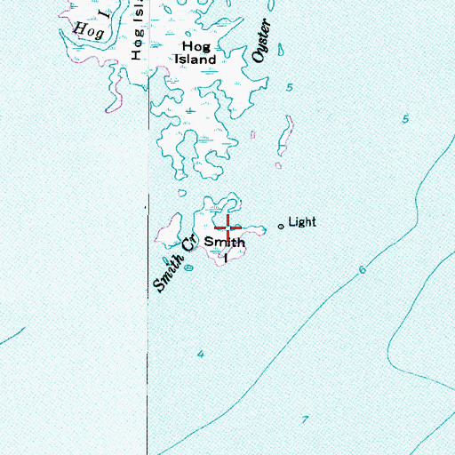 Topographic Map of Smith Island, NC