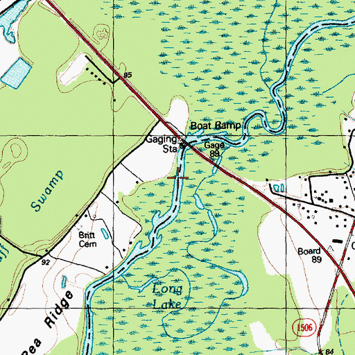 Topographic Map of Smith Lake, NC