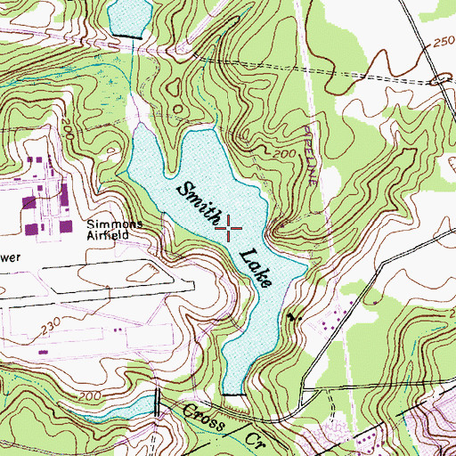 Topographic Map of Smith Lake, NC