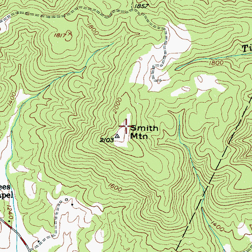 Topographic Map of Smith Mountain, NC
