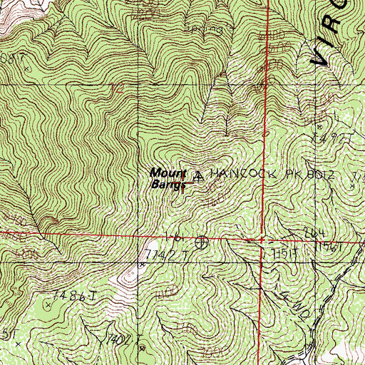 Topographic Map of Mount Bangs, AZ