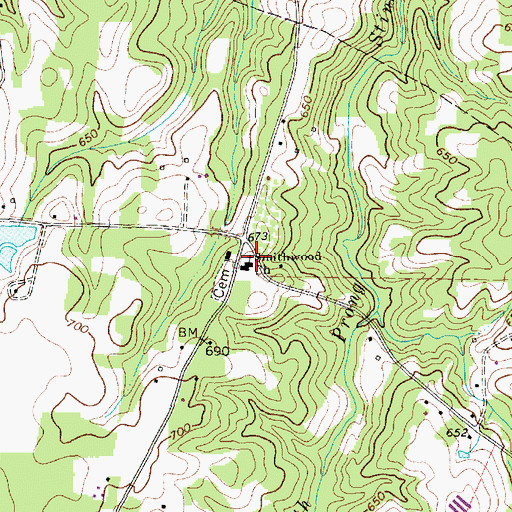 Topographic Map of Smithwood Church, NC
