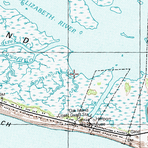 Topographic Map of Smokehouse Creek, NC