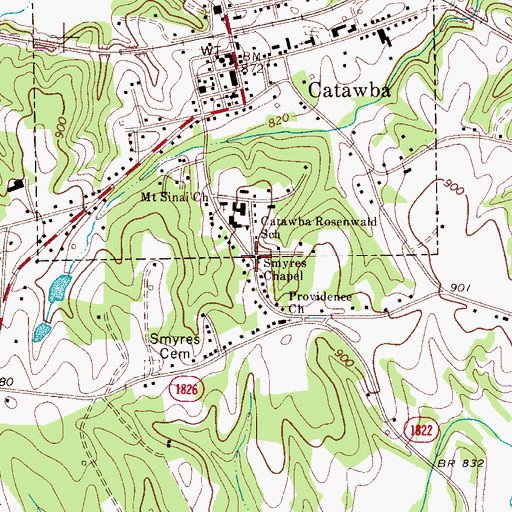 Topographic Map of Smyres Chapel, NC