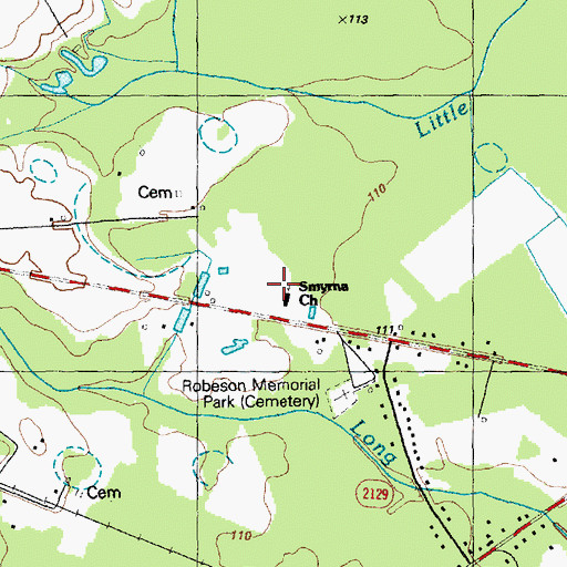 Topographic Map of Smyrna Church, NC