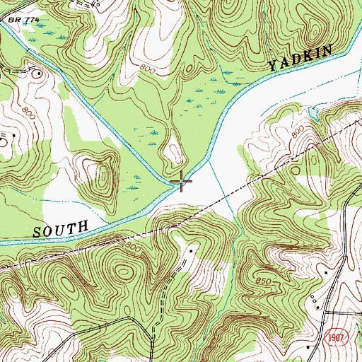 Topographic Map of Snow Creek, NC