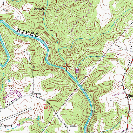 Topographic Map of Snow Creek, NC