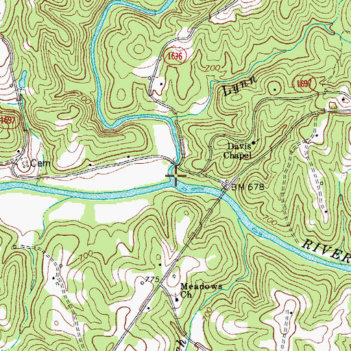 Topographic Map of Snow Creek, NC