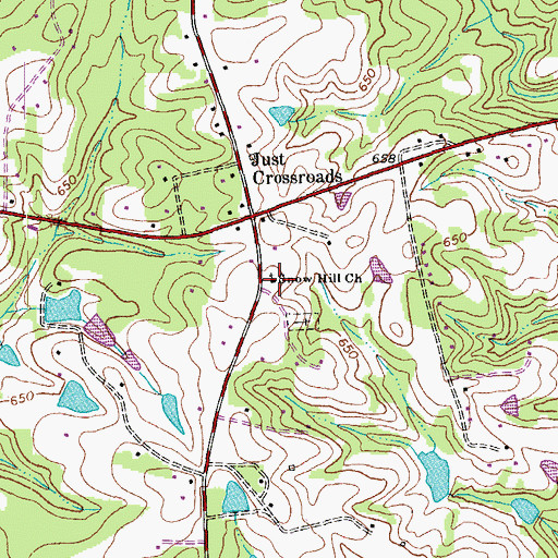 Topographic Map of Snow Hill Church, NC