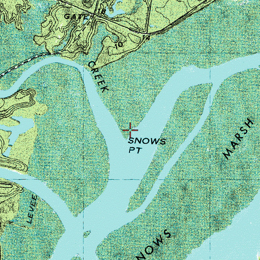 Topographic Map of Snows Point, NC