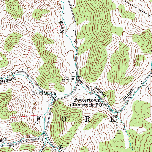 Topographic Map of Snyder Branch, NC