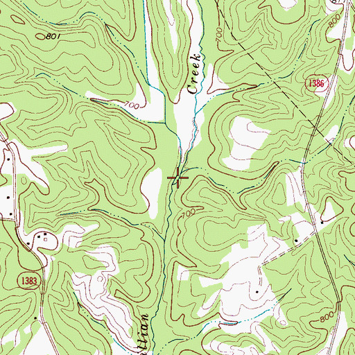 Topographic Map of Snyder Creek, NC