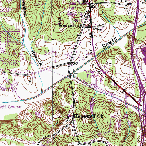 Topographic Map of Soakas Creek, NC