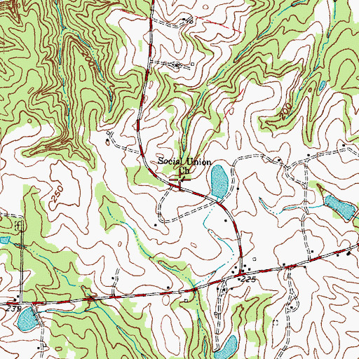 Topographic Map of Social Union Church, NC