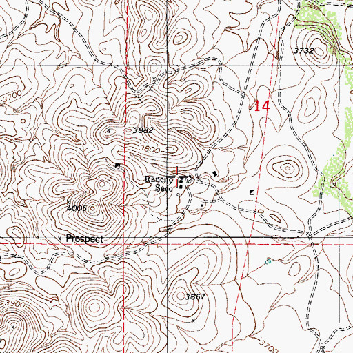 Topographic Map of Rancho Seco, AZ