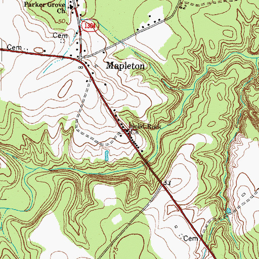 Topographic Map of Solid Rock Church, NC