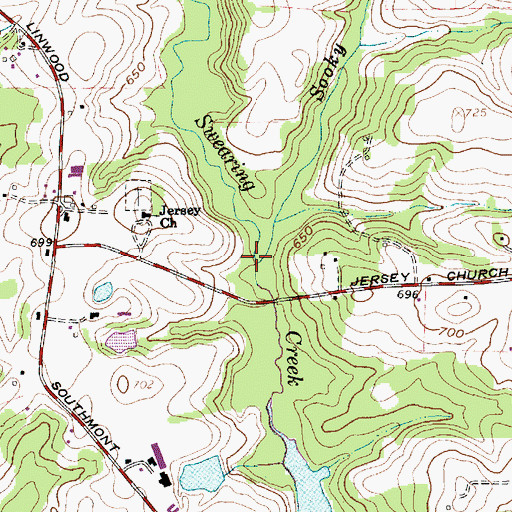 Topographic Map of Sooky Creek, NC
