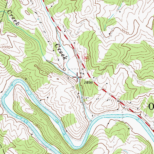 Topographic Map of South Beaver Creek, NC