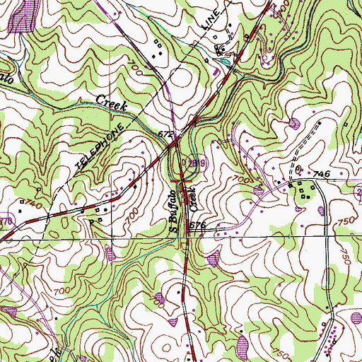 Topographic Map of South Buffalo Creek, NC