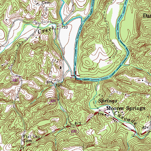 Topographic Map of South Double Creek, NC