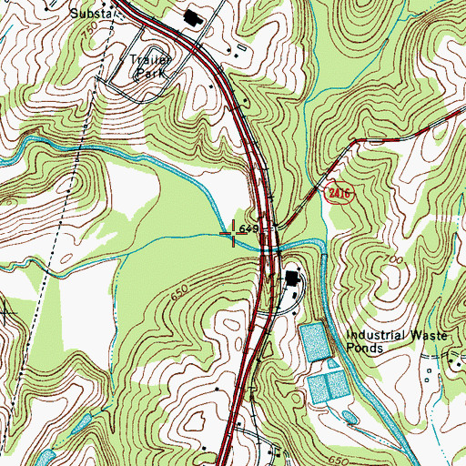 Topographic Map of South Fork Crowders Creek, NC