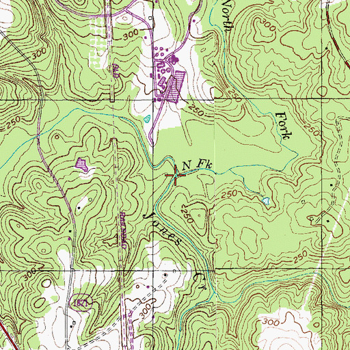 Topographic Map of South Fork Jones Creek, NC