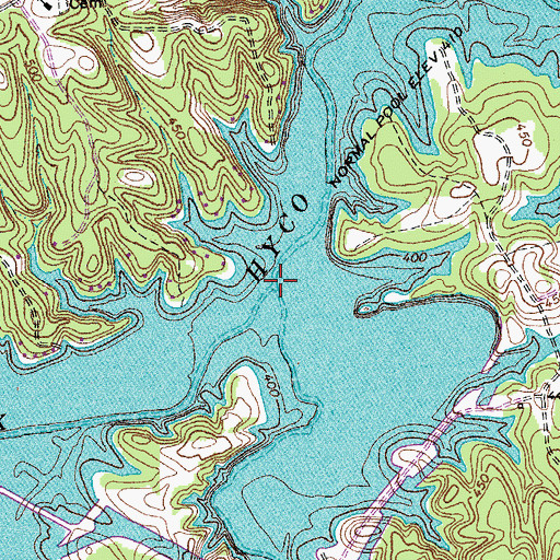 Topographic Map of South Hyco Creek, NC