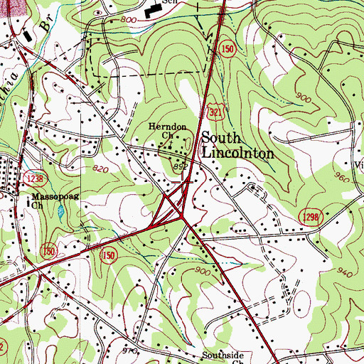 Topographic Map of South Lincolnton, NC