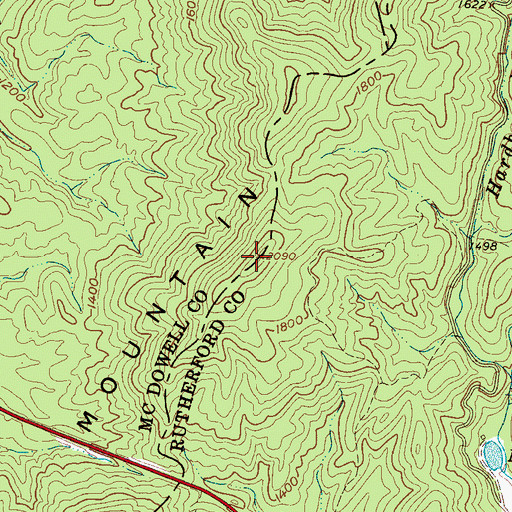 Topographic Map of South Mountain, NC